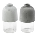 フラワーベース 花瓶 花びん 鉢 ケース 入れ物 一輪挿し ガラス コンクリート 異素材 おしゃれ スタイリッシュ モダン 花 観葉植物 インテリア 【納期A】【toh-340999】