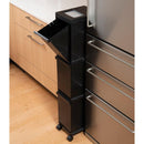 ゴミ箱 3段 分別 キャスター付き ごみ箱 縦型 キッチン リビング ふた付き 蓋 白 ホワイト 黒 ブラック 省スペース おしゃれ スタイリッシュ スリム 容量 36L 【納期A】【toh-342340】