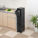 ゴミ箱 3段 分別 キャスター付き ごみ箱 縦型 キッチン リビング ふた付き 蓋 白 ホワイト 黒 ブラック 省スペース おしゃれ スタイリッシュ スリム 容量 36L 【納期A】【toh-342340】