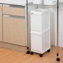 ゴミ箱 2段 分別 キャスター付き ごみ箱 縦型 キッチン リビング 白 ホワイト 黒 ブラック 省スペース おしゃれ スタイリッシュ スリム 容量 20L 【納期A】【toh-342596】