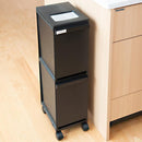 ゴミ箱 2段 分別 キャスター付き ごみ箱 縦型 キッチン リビング 白 ホワイト 黒 ブラック 省スペース おしゃれ スタイリッシュ スリム 容量 20L 【納期A】【toh-342596】