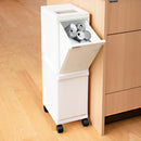 ゴミ箱 2段 分別 キャスター付き ごみ箱 縦型 キッチン リビング 白 ホワイト 黒 ブラック 省スペース おしゃれ スタイリッシュ スリム 容量 20L 【納期A】【toh-342596】