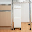 ゴミ箱 2段 分別 キャスター付き ごみ箱 縦型 キッチン リビング 白 ホワイト 黒 ブラック 省スペース おしゃれ スタイリッシュ スリム 容量 20L 【納期A】【toh-342596】