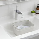 バケツ ふた付き 蓋 フタ 取っ手 持ち手 洗い桶 掃除道具 用具 おしゃれ 小物収納 収納ケース メモリ付き 漬け洗い 長方形 角型 洗面台 シンク 白 ホワイト 【納期A】【toh-344114】