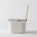 バケツ ふた付き 蓋 フタ 取っ手 持ち手 洗い桶 掃除道具 用具 おしゃれ 小物収納 収納ケース メモリ付き 漬け洗い 長方形 角型 洗面台 シンク 白 ホワイト 【納期A】【toh-344114】