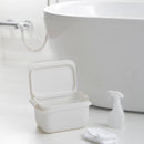 バケツ ふた付き 蓋 フタ 取っ手 持ち手 洗い桶 掃除道具 用具 おしゃれ 小物収納 収納ケース メモリ付き 漬け洗い 長方形 角型 洗面台 シンク 白 ホワイト 【納期A】【toh-344114】