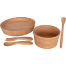 食器セット 5点 子供用 木製 天然木 お皿 プレート ボウル お椀 お箸 スプーン フォーク おしゃれ かわいい 【納期A】【toh-344324】