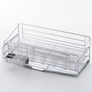 水切り 伸縮 水切りラック 水切りかご 水切りカゴ ステンレス 大容量 シンク上 箸立て 箸たて 日本製 金属 トレー 斜め グラスホルダー フック カトラリー入れ 【納期A】【toh-346374】