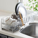 水切り 伸縮式 水切りラック 水切りかご 水切りカゴ ステンレス 大容量 シンク上 箸立て 日本製 トレー 斜め トレイ グラスホルダー フック カトラリー入れ 【納期A】【toh-346375】