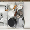 水切り 伸縮式 水切りラック 水切りかご 水切りカゴ ステンレス 大容量 シンク上 箸立て 日本製 トレー 斜め トレイ グラスホルダー フック カトラリー入れ 【納期A】【toh-346375】