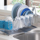 水切りラック 大容量 シンク上 スリム 水切りかご コンパクト 水切りカゴ 水切り ステンレス 箸立て 箸たて 日本製 金属製 トレイ フック カトラリー入れ 【納期A】【toh-346376】