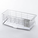 水切りラック 大容量 シンク上 スリム 水切りかご コンパクト 水切りカゴ 水切り ステンレス 箸立て 箸たて 日本製 金属製 トレイ フック カトラリー入れ 【納期A】【toh-346376】