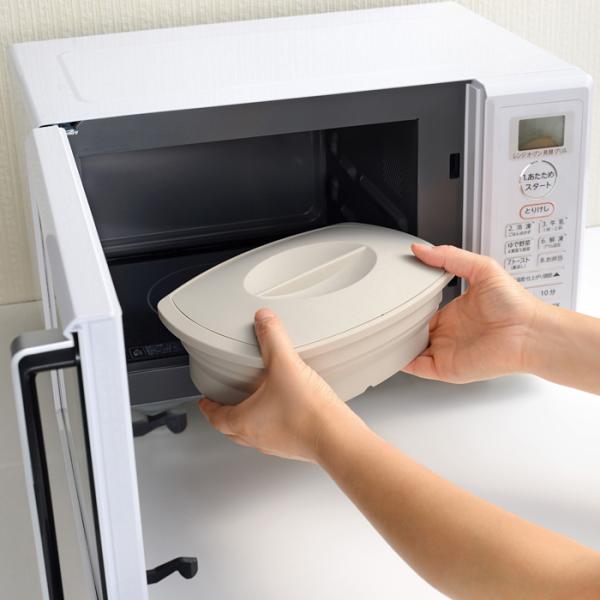 シリコンスチーマー 深型 調理ボウル 折りたたみ 電子レンジ対応 オーブン対応 蒸し野菜 折畳み コンパクト 収納 省スペース 薄型 ボール お椀 容器 【納期A】【toh-349296】