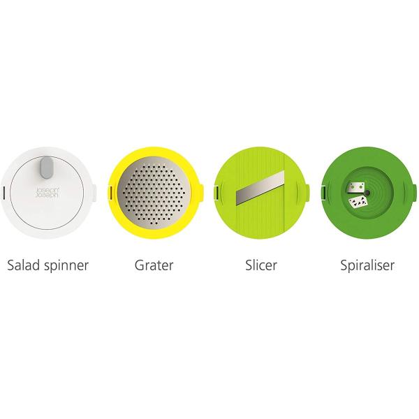 サラダ調理器具 4点セット スピナー スライサー おろし金 野菜ヌードルカッター サラダボウル ボール グレーター 安全 安心 おしゃれ Joseph Joseph ジョセフ 【納期A】【toh-355207】
