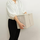 収納ボックス 収納ケース 取っ手付き ダブルファスナー 小物入れ ファブリックケース 衣装ケース リビング アイボリー 白系 グレー ブラウン 茶色 アースカラー 【納期A】【toh-356457】