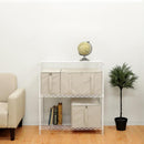 収納ボックス 収納ケース 取っ手付き ダブルファスナー 小物入れ ファブリックケース 衣装ケース リビング アイボリー 白系 グレー ブラウン 茶色 アースカラー 【納期A】【toh-356457】