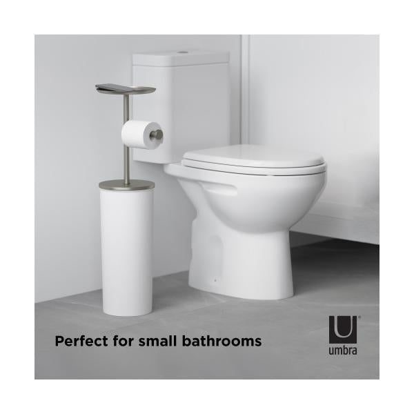 トイレットペーパースタンド トイレットペーパー収納 ラック 自立式 小物置き スタイリッシュ おしゃれ スリム 省スペース コンパクト 天板 トレー 【納期A】【toh-358260】
