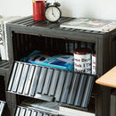 コンテナボックス ワイド 横向き 収納ボックス 収納ケース 折りたたみ 折り畳み おしゃれ インテリア 小物入れ ホワイト 白 ブラック 黒 倉庫 車庫 45L 【納期A】【toh-358897】