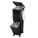 ごみ箱 ゴミ箱 2段 分別 キャスター付き ふた付き 蓋 白 ホワイト 黒 ブラック おしゃれ スタイリッシュ スリム 容量 55L キッチン リビング 【納期A】【toh-359407】