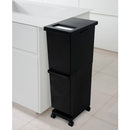 ごみ箱 ゴミ箱 2段 分別 キャスター付き ふた付き 蓋 白 ホワイト 黒 ブラック おしゃれ スタイリッシュ スリム 容量 55L キッチン リビング 【納期A】【toh-359407】