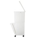 ごみ箱 ゴミ箱 2段 分別 キャスター付き ふた付き 蓋 白 ホワイト 黒 ブラック おしゃれ スタイリッシュ スリム 容量 55L キッチン リビング 【納期A】【toh-359407】