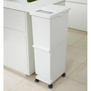 ごみ箱 ゴミ箱 2段 分別 キャスター付き ふた付き 蓋 白 ホワイト 黒 ブラック おしゃれ スタイリッシュ スリム 容量 55L キッチン リビング 【納期A】【toh-359407】