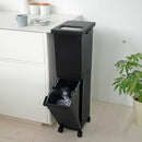 ゴミ箱 2段 分別 キャスター付き ごみ箱 キッチン リビング ふた付き 蓋 白 ホワイト 黒 ブラック おしゃれ スタイリッシュ スリム 容量 36L 【納期A】【toh-359409】