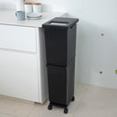 ゴミ箱 2段 分別 キャスター付き ごみ箱 キッチン リビング ふた付き 蓋 白 ホワイト 黒 ブラック おしゃれ スタイリッシュ スリム 容量 36L 【納期A】【toh-359409】