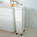 ゴミ箱 2段 分別 キャスター付き ごみ箱 キッチン リビング ふた付き 蓋 白 ホワイト 黒 ブラック おしゃれ スタイリッシュ スリム 容量 36L 【納期A】【toh-359409】