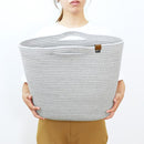 ロープバスケット 収納 ボックス かばん 籠 カゴ バスケット おしゃれ インテリア 小物入れ リビング ダイニング 持ち手 北欧 ナチュラル カントリー 【納期A】【toh-370203】