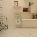 脚立 2段 おしゃれ インテリア ステップ 土台 アイボリー 白系 グレー オシャレ お洒落 スチール 高さ 77cm 二段 【納期A】【toh-380753】