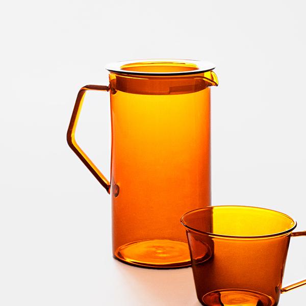 水差し ピッチャー ウォータージャグ 耐熱ガラス 750ml 熱湯 対応 お湯 お茶 麦茶 キッチン 冷蔵庫 シリコーンパッキン付き 蓋 おしゃれ レトロ キントー kinto 【納期A】【toh-381121】