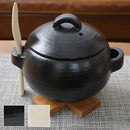 土鍋 炊飯鍋 ご飯鍋 3合炊き しゃもじ付き 萬古焼 陶器 ガス火対応 直火対応 おしゃれ かわいい 和風 昔ながら モダン デザイン 日本製 【納期A】【toh-382681】