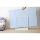 バスマット 珪藻土 速乾 おしゃれ 北欧 ホワイト 白 ブルー 青 石綿 アスベスト 不使用 安全 安心 格子柄 シンプル デザイン 60×40cm 【納期A】【toh-383118】