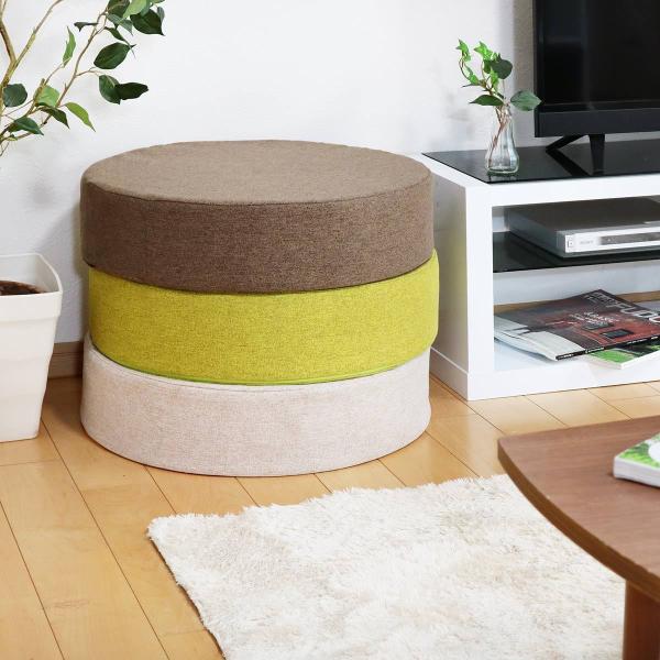 クッション 直径50cm 座布団 円形 丸型 おしゃれ フロアクッション 座椅子 オットマン 足置き ウレタン 低反発 フロアマット インテリア 北欧 デザイン 【納期A】【toh-385196】