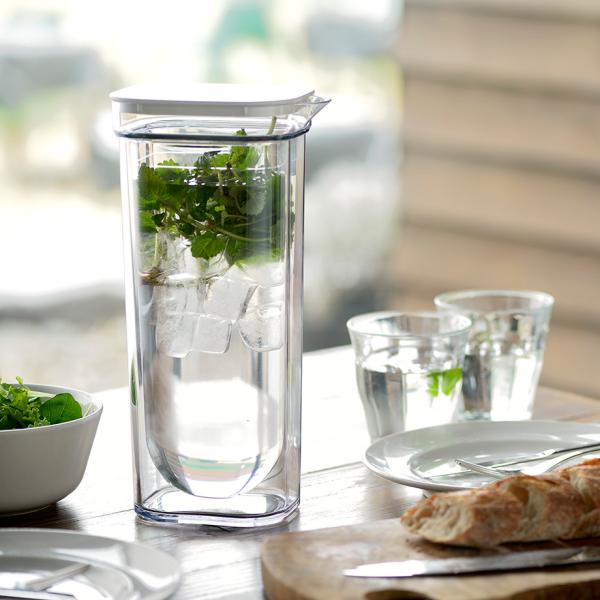 カラフェ 1L 水差し ピッチャー  ウォーターグラス 食器 グラス カトラリー 水さし ウォーターピッチャー 1000ml 水筒 結露しにくい 二重構造 ダブルウォール 【納期A】【toh-398155】