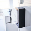 ティッシュケース マグネット式 磁石 ティッシュカバー ホルダー おしゃれ 便利 キッチン 冷蔵庫横 白 黒 マグネットティッシュケース ハイタイプ 山崎実業 【納期A】【toh-402046】