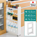隙間収納 約 13cm 幅 隙間収納ラック 棚 洗面所 キッチン トイレ 隙間 すき間収納 スリムラック スキマ収納 収納棚 キャスター 移動 便利 ワゴン シンプル 白 【納期A】【toh-4962191013268】