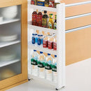 隙間収納 ラック 12cm キッチン 洗面所 スリム 細い 4段 ワゴン キャスター すき間収納 収納ワゴン 収納棚 リビング おしゃれ 台所 ペットボトル キッチン用品 【納期A】【toh-4962191013275】