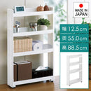 隙間収納 約 13cm 幅 隙間収納ラック 棚 洗面所 キッチン トイレ 隙間 すき間収納 スリムラック スキマ収納 収納棚 キャスター 移動 便利 ワゴン シンプル 白 【納期A】【toh-4962191013299】