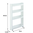 隙間収納 約 13cm 幅 隙間収納ラック 棚 洗面所 キッチン トイレ 隙間 すき間収納 スリムラック スキマ収納 収納棚 キャスター 移動 便利 ワゴン シンプル 白 【納期A】【toh-4962191013299】