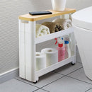 隙間収納ラック すき間収納 棚 キャスター付き ラック 天板 オープンラック トレー トイレ用品 まとめて 整理 おしゃれ スリム 玄関 細い ワゴン コンパクト 【納期A】【toh-4962191013312】