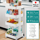 隙間収納 約 35cm 幅 隙間収納ラック 棚 洗面所 キッチン トイレ 隙間 すき間収納 ワイド ラック スキマ収納 収納棚 キャスター 移動 便利 ワゴン シンプル 白 【納期A】【toh-4962191014531】