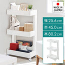 隙間収納 約 25cm 幅 隙間収納ラック 棚 洗面所 キッチン トイレ 隙間 すき間収納 ワイド ラック スキマ収納 収納棚 キャスター 移動 便利 ワゴン シンプル 白 【納期A】【toh-4962191014555】