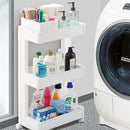 隙間収納 約 25cm 幅 隙間収納ラック 棚 洗面所 キッチン トイレ 隙間 すき間収納 ワイド ラック スキマ収納 収納棚 キャスター 移動 便利 ワゴン シンプル 白 【納期A】【toh-4962191014555】