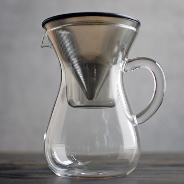 コーヒーカラフェ 600ml ハンドドリップ 珈琲 抽出 ステンレスフィルター コーヒー コンパクト収納 【納期A】【toh-4963264496667】