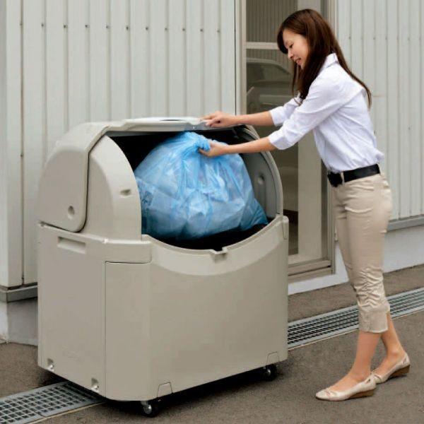 ゴミ箱 超大型 ふた付き キャスターつき 業務用ゴミ箱 ごみ捨て場 ゴミ場 ワイドペール ST800 キャスター付 【納期E】【toh-4973655944752】