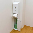 トイレラック スリム収納 棚 取っ手付き 白 ホワイト 省スペース おしゃれ コンパクト 収納棚 整理棚 トイレットペーパー入れ 扉つき ドア 【納期B】【tr1006wh】