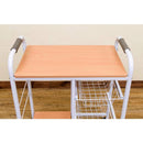 キッチンワゴン カゴつき かご 籠 サイドワゴン 棚付き キャスター付き 収納ワゴン 北欧 おしゃれ リビング ダイニング 玄関 木目 柄 ナチュラル カントリー 【納期B】【uys07】