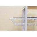 キッチンワゴン カゴつき かご 籠 サイドワゴン 棚付き キャスター付き 収納ワゴン 北欧 おしゃれ リビング ダイニング 玄関 木目 柄 ナチュラル カントリー 【納期B】【uys07】